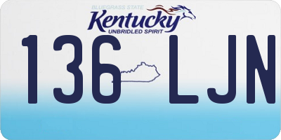 KY license plate 136LJN