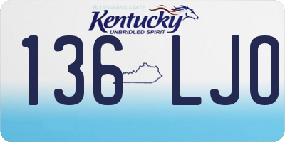 KY license plate 136LJO