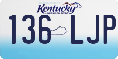 KY license plate 136LJP
