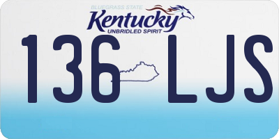 KY license plate 136LJS