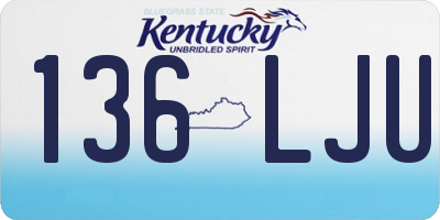 KY license plate 136LJU