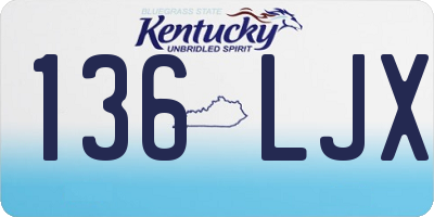 KY license plate 136LJX