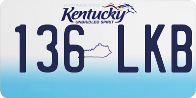 KY license plate 136LKB