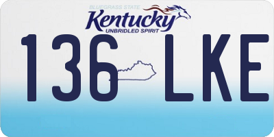 KY license plate 136LKE