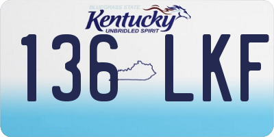 KY license plate 136LKF