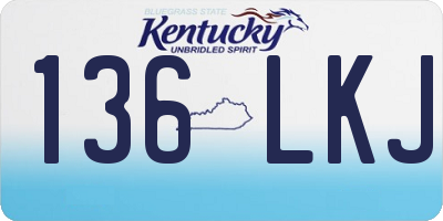 KY license plate 136LKJ