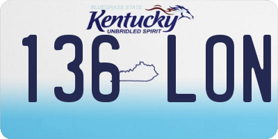 KY license plate 136LON