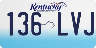 KY license plate 136LVJ