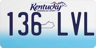 KY license plate 136LVL