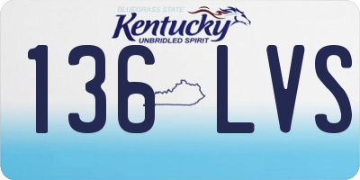 KY license plate 136LVS