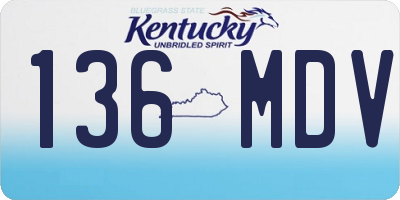 KY license plate 136MDV