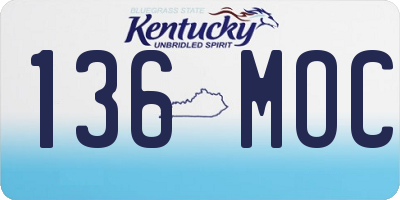 KY license plate 136MOC