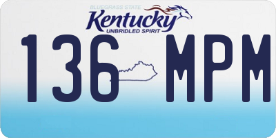 KY license plate 136MPM
