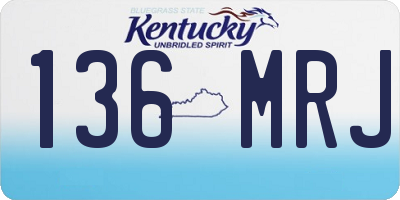 KY license plate 136MRJ
