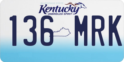 KY license plate 136MRK