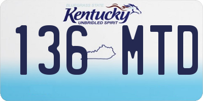 KY license plate 136MTD