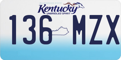 KY license plate 136MZX