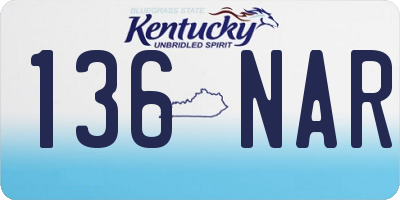 KY license plate 136NAR