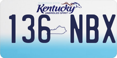 KY license plate 136NBX