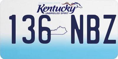 KY license plate 136NBZ