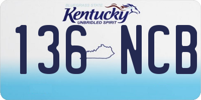 KY license plate 136NCB
