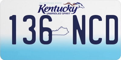 KY license plate 136NCD