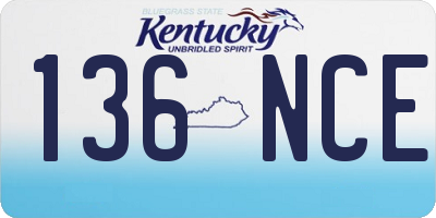 KY license plate 136NCE