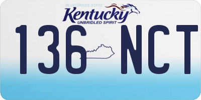 KY license plate 136NCT