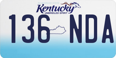 KY license plate 136NDA