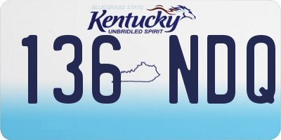 KY license plate 136NDQ