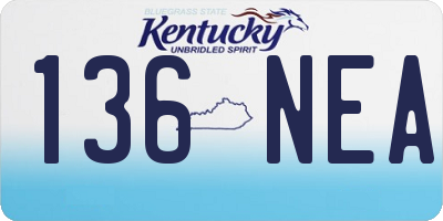 KY license plate 136NEA