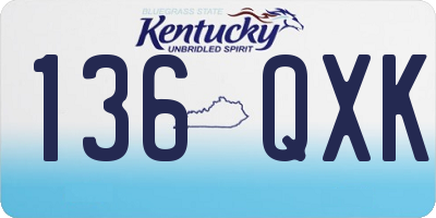 KY license plate 136QXK
