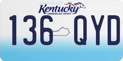 KY license plate 136QYD
