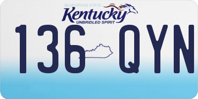 KY license plate 136QYN
