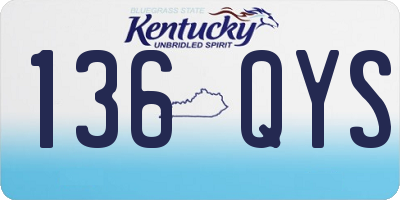 KY license plate 136QYS