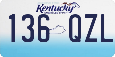 KY license plate 136QZL