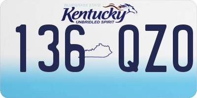 KY license plate 136QZO