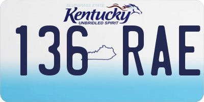 KY license plate 136RAE