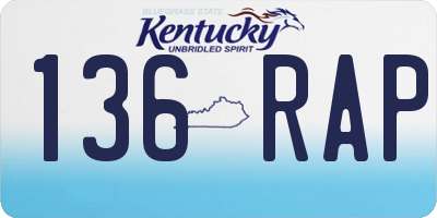 KY license plate 136RAP