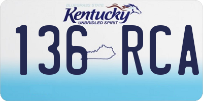 KY license plate 136RCA