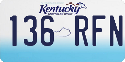 KY license plate 136RFN