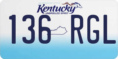KY license plate 136RGL