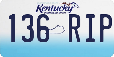 KY license plate 136RIP