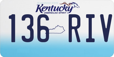 KY license plate 136RIV