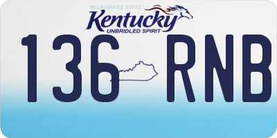 KY license plate 136RNB