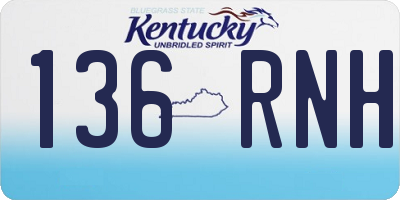 KY license plate 136RNH