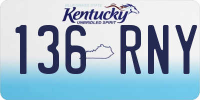 KY license plate 136RNY