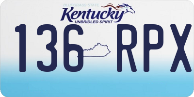 KY license plate 136RPX