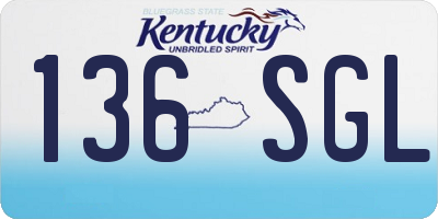 KY license plate 136SGL