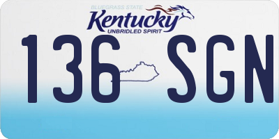KY license plate 136SGN